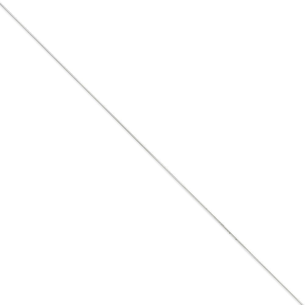 14K White Gold 18 Inch .5Mm Box With Spring Ring Clasp Chain