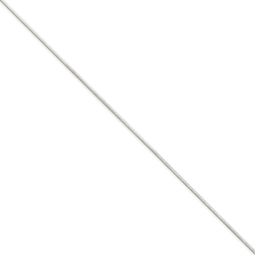 14K White Gold 20 Inch 1Mm Octagonal Snake With Lobster Clasp Chain