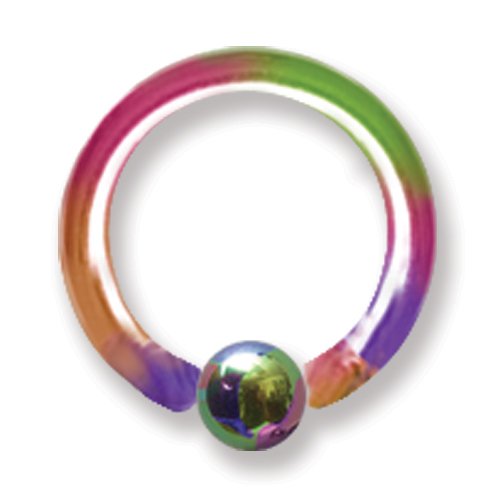 12G (2Mm) 3/8 (10Mm) Dia W 4Mm Ball Rainbow (Zr-Ds09) 12G (2Mm) 3/8 (