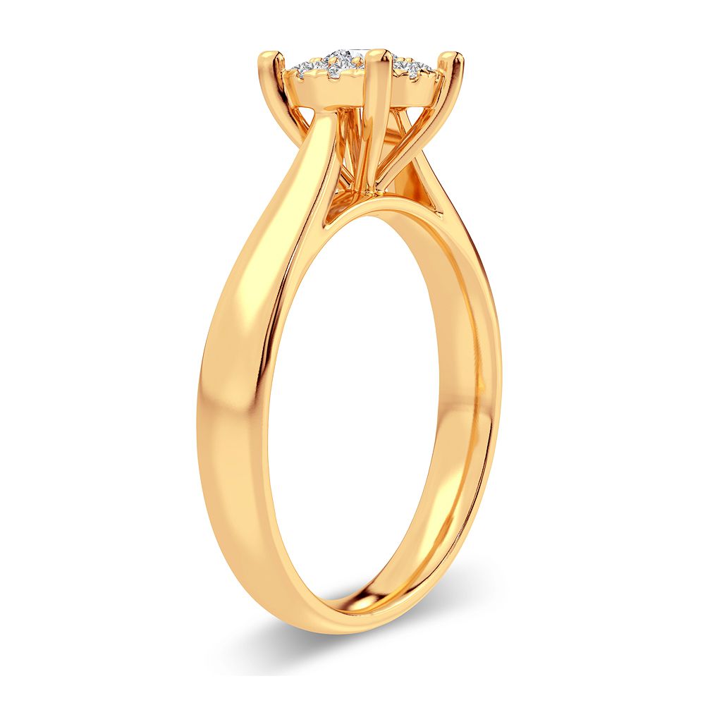 14K Yellow Gold Dazzling 0.25Ct Diamond Ring