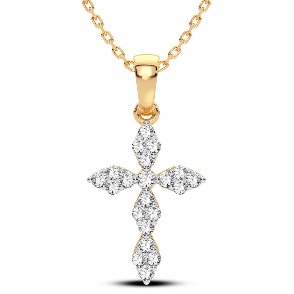 14K Yellow Gold Beautiful 0.25Ct Diamond Pendant
