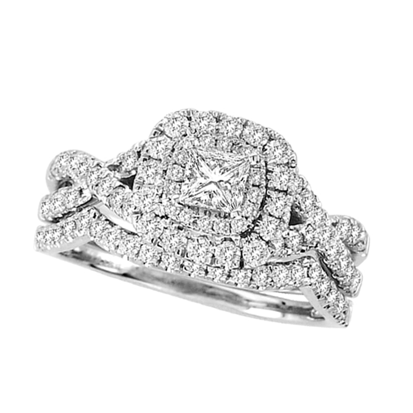 14K White Gold Gorgeous 1.00Ct Diamond Bridal Ring