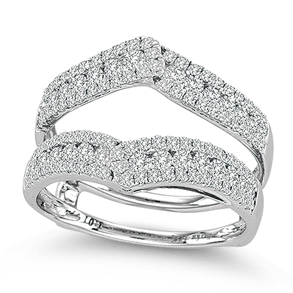14K White Gold Dazzling 1.00Ct Diamond Ring Guard