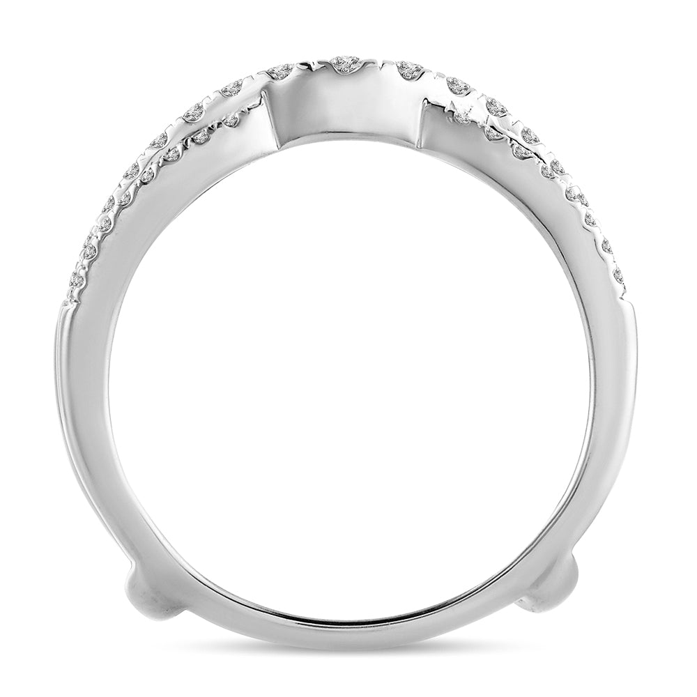14K White Gold Dazzling 0.63Ct Diamond Ring Guard