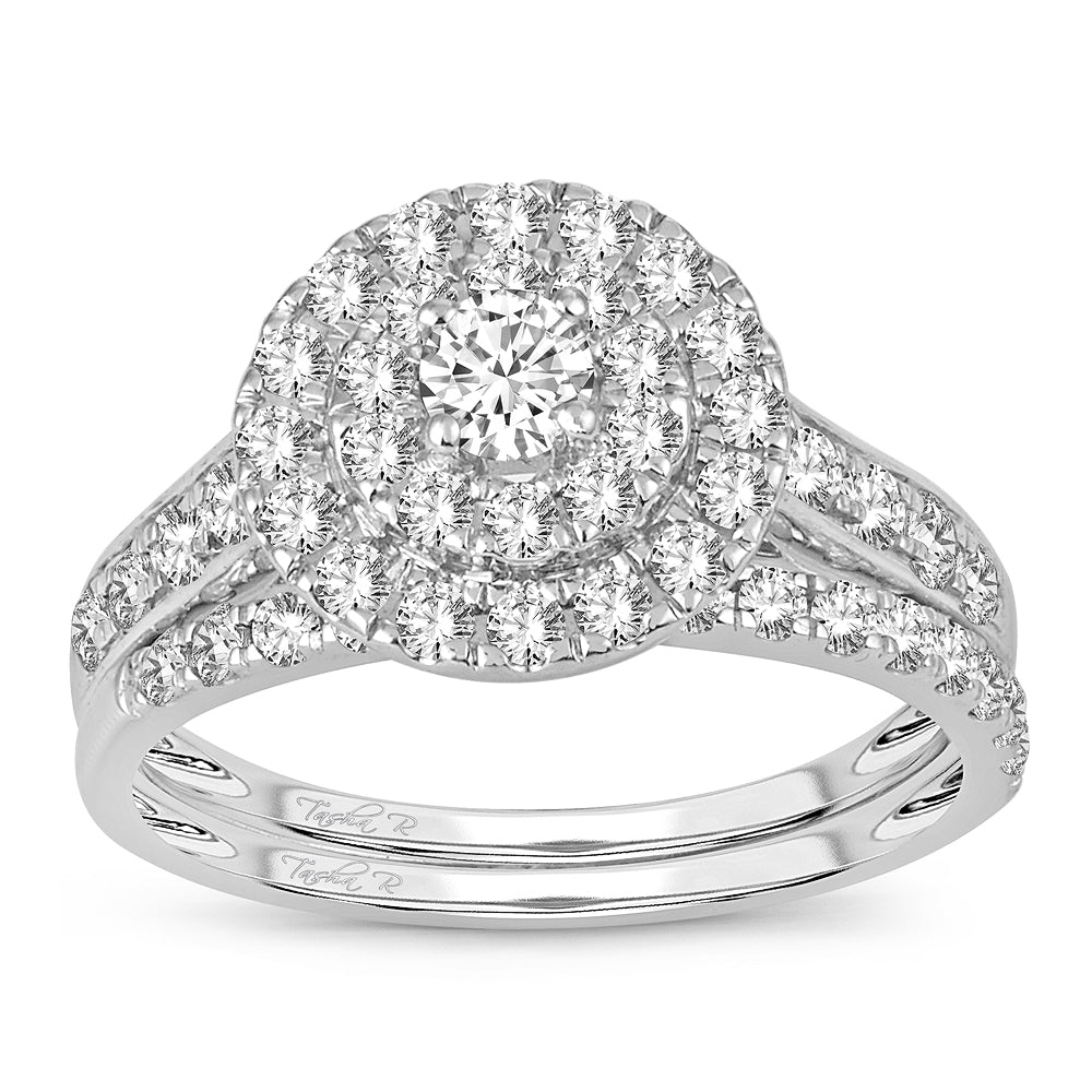 14K White Gold Magnifcnet 1.00Ct Diamond Bridal Ring