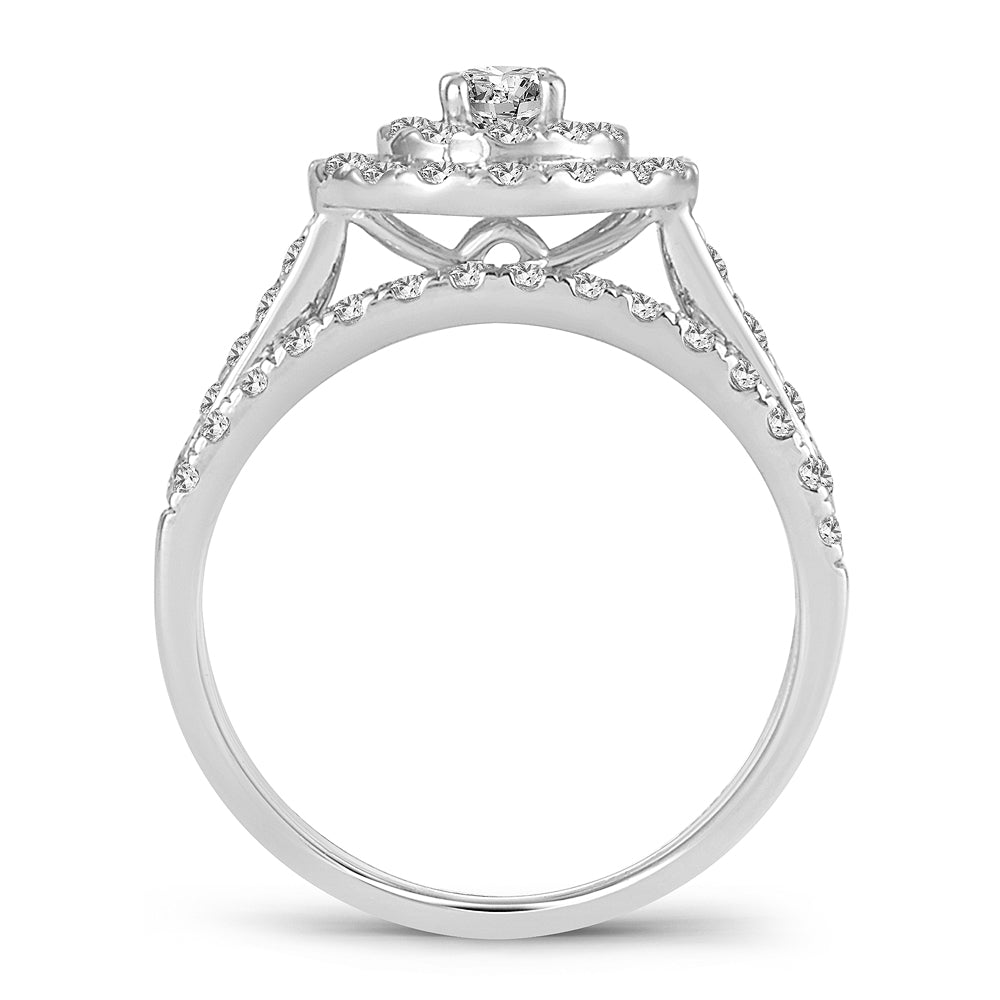 14K White Gold Magnifcnet 1.00Ct Diamond Bridal Ring