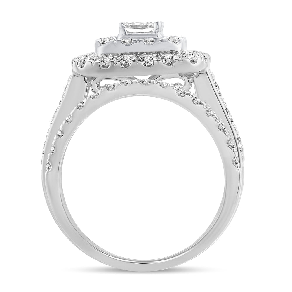 14K White Gold Dazzling 2.00Ct Diamond Bridal Ring