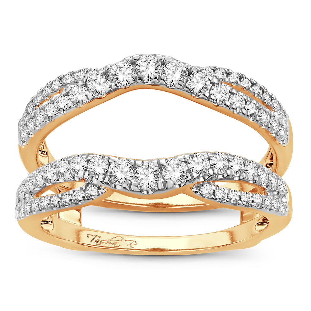 14K Yellow Gold Dazzling 0.63Ct Diamond Ring Guard