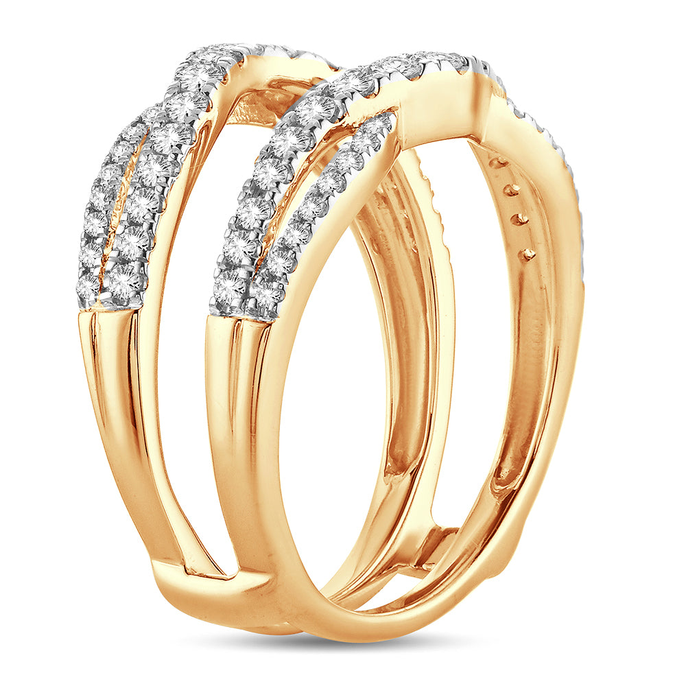 14K Yellow Gold Dazzling 0.63Ct Diamond Ring Guard