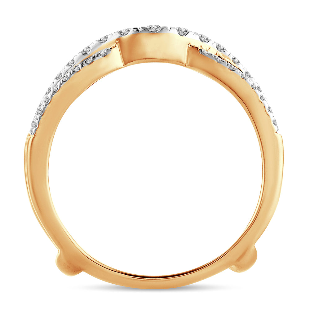 14K Yellow Gold Dazzling 0.63Ct Diamond Ring Guard