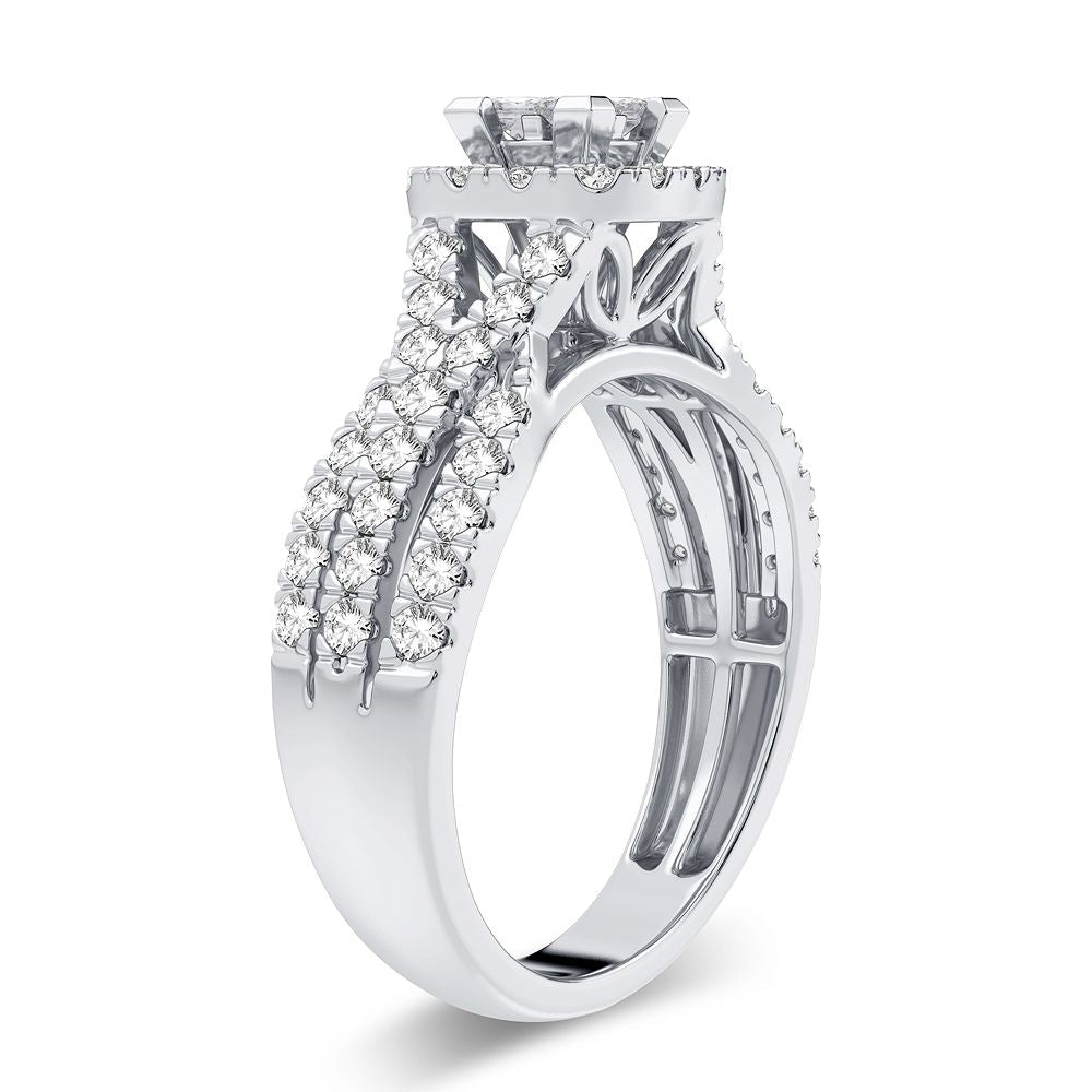 10K White Gold Dazzling 1.00Ct Diamond Ring