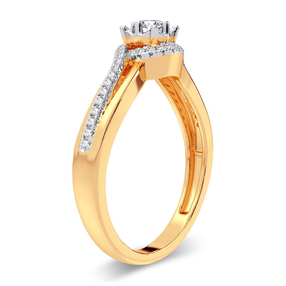 10K Yellow Gold Beautiful 0.20Ct Diamond Ring