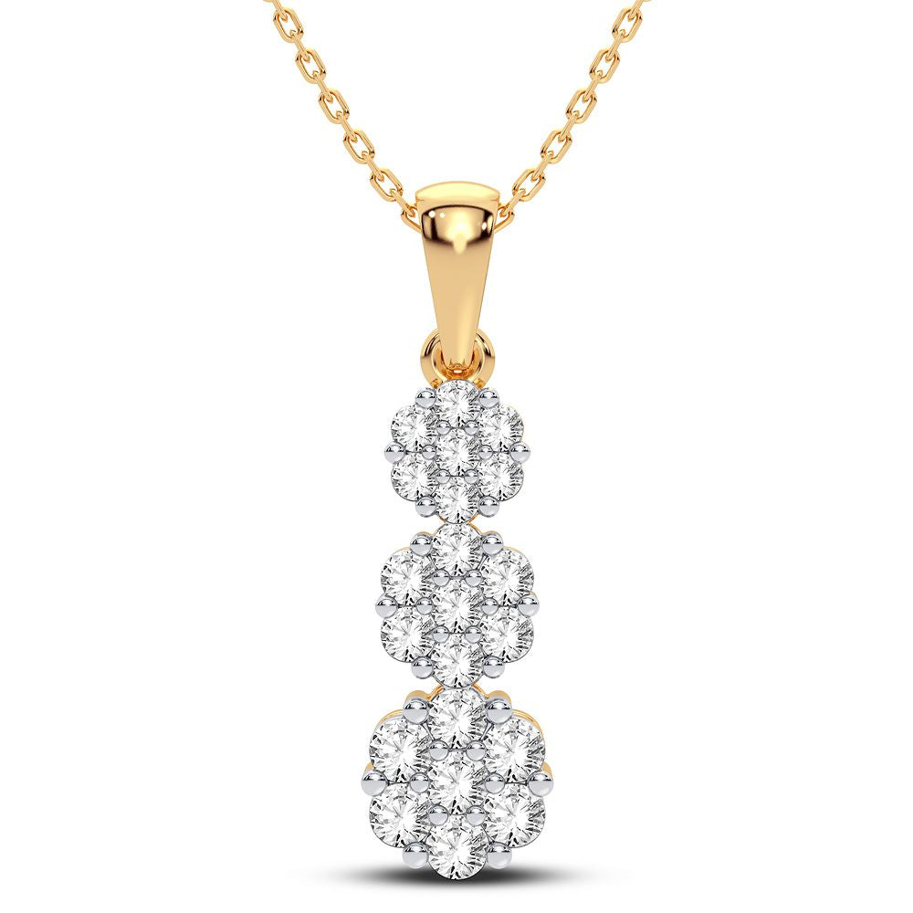 10K Yellow Gold Elegant 0.75Ct Diamond Pendant