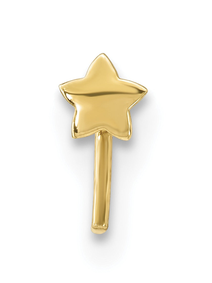 14K 22 Gauge Polished Star Nose Stud