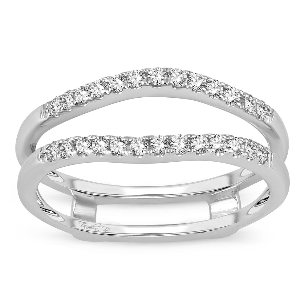14K White Gold Magnifcnet 0.26Ct Diamond Ring Guard