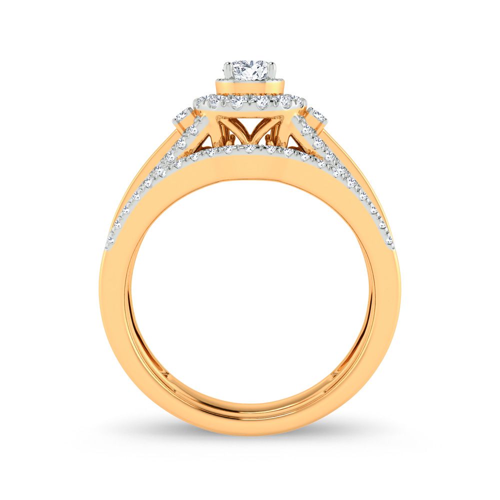 14K Yellow Gold 0.50Ct Diamond Bridal Ring