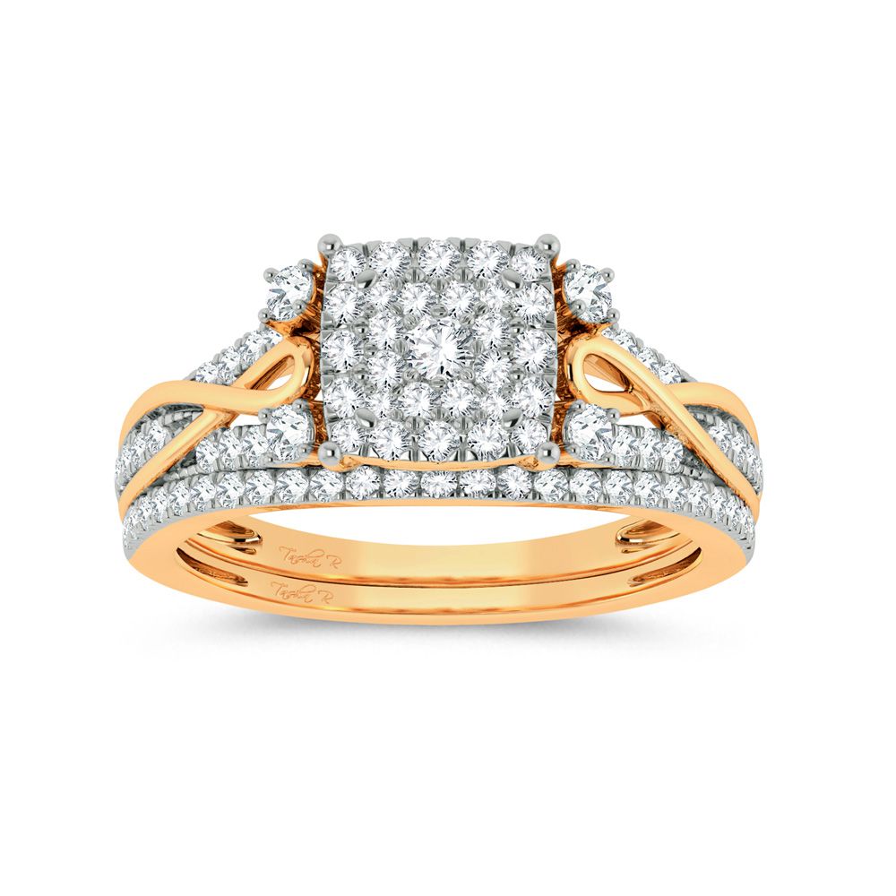 14K Yellow Gold 0.50Ct Diamond Bridal Ring
