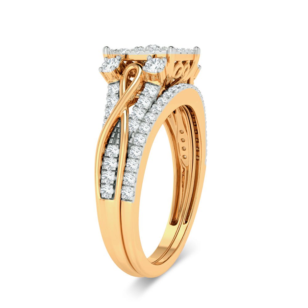 14K Yellow Gold 0.50Ct Diamond Bridal Ring