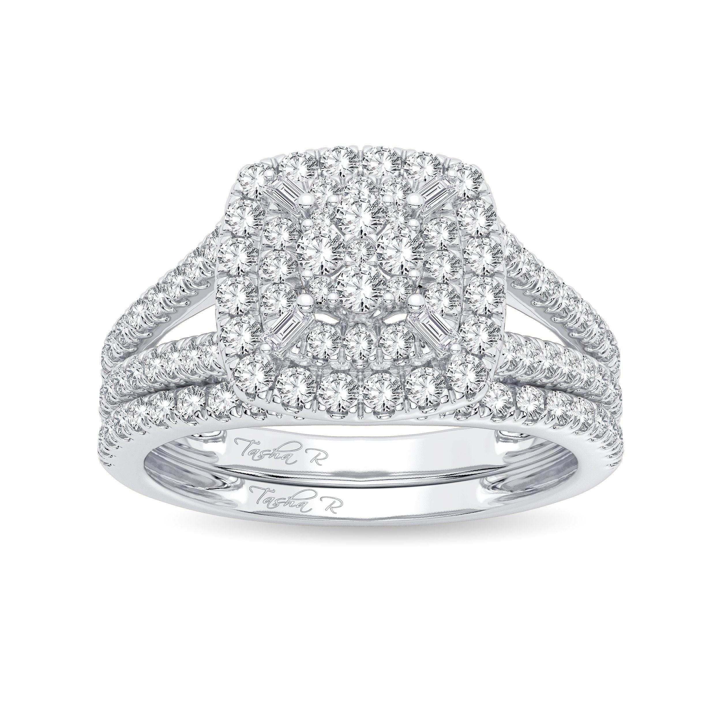 14K White Gold Exquisite 0.75Ct Diamond Bridal Ring