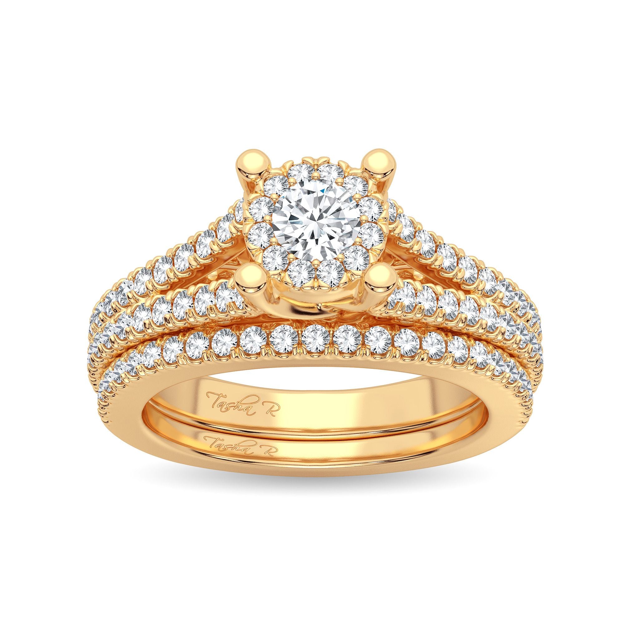 14K Yellow Gold Beautiful 0.83Ct Diamond Bridal Ring