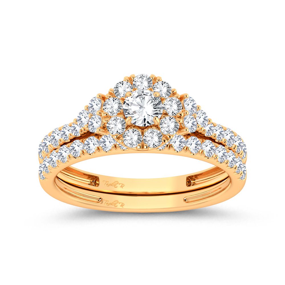 14K Yellow Gold 1.00Ct Diamond Bridal Ring