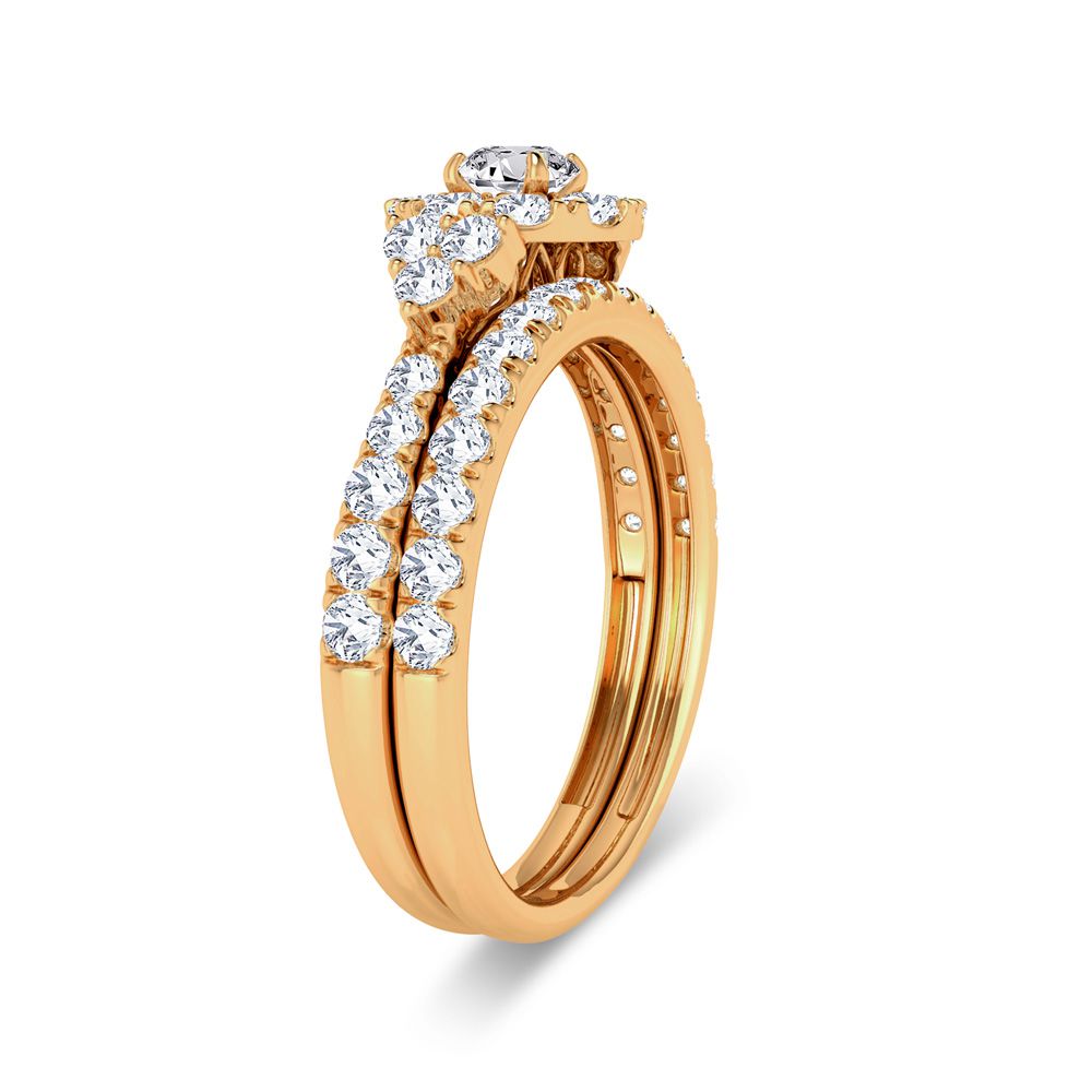 14K Yellow Gold 1.00Ct Diamond Bridal Ring