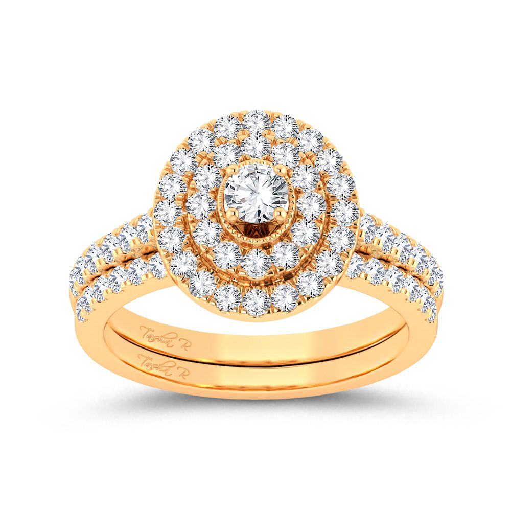 14K Yellow Gold 1.00Ct Diamond Bridal Ring