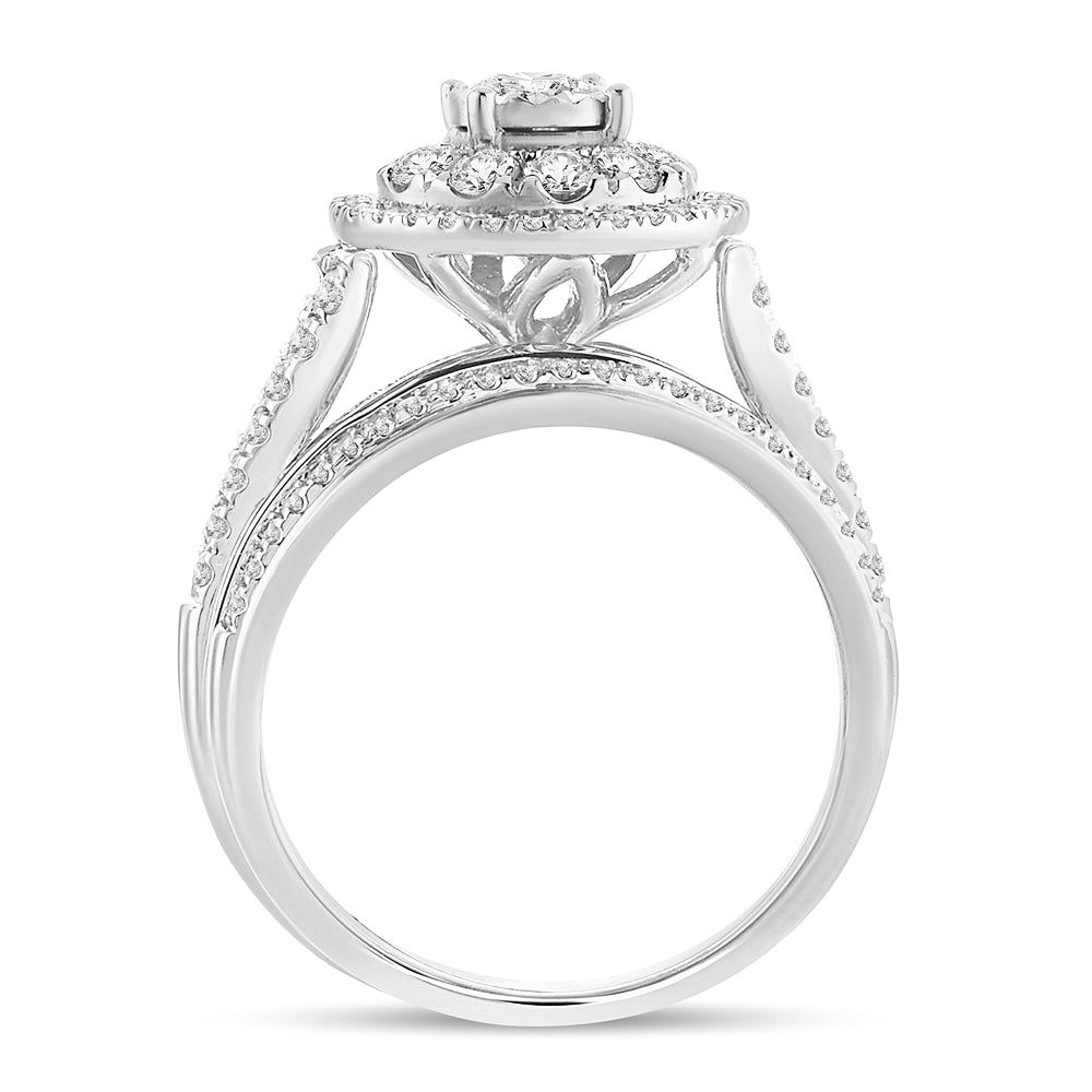 14K White Gold Dazzling 1.10Ct Diamond Ring