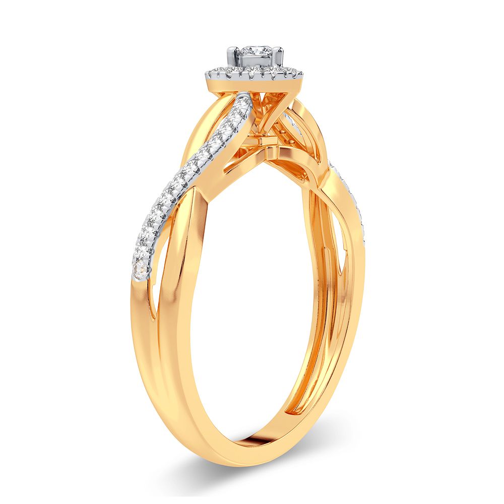 14K Yellow Gold Magnifcnet 0.20Ct Diamond Ring