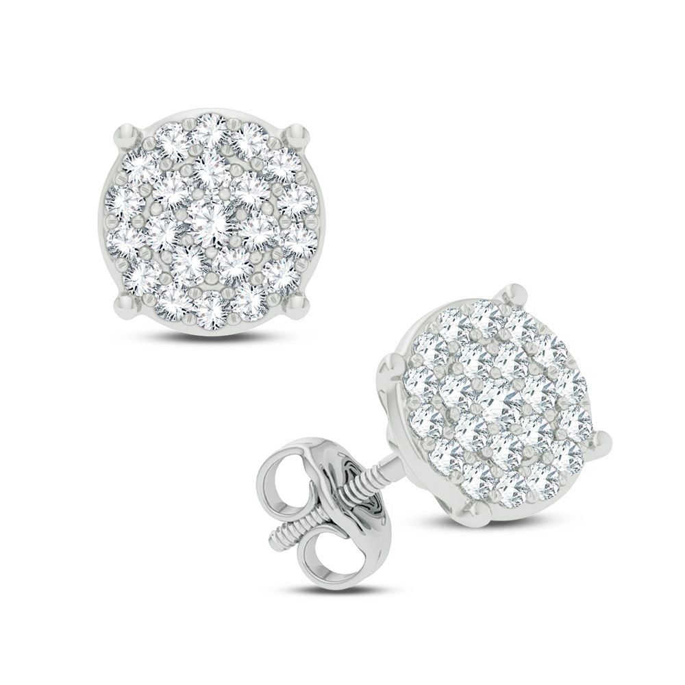 14K White Gold 0.25Ct Diamond Earring
