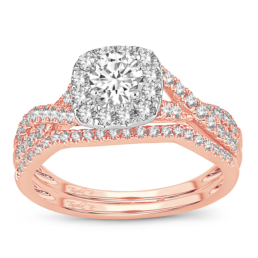 14K Rose Gold Gorgeous 1.00Ct Diamond Bridal Ring