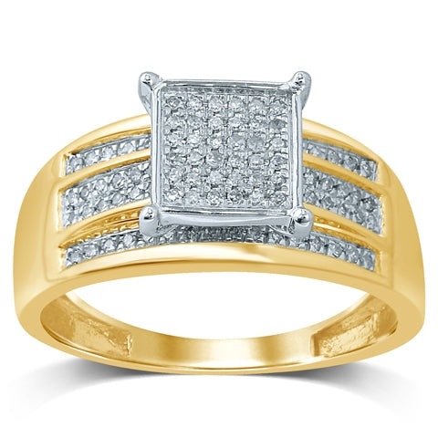 10K Yellow 0.15-0.19Ct D-Ladies Micropave Rings