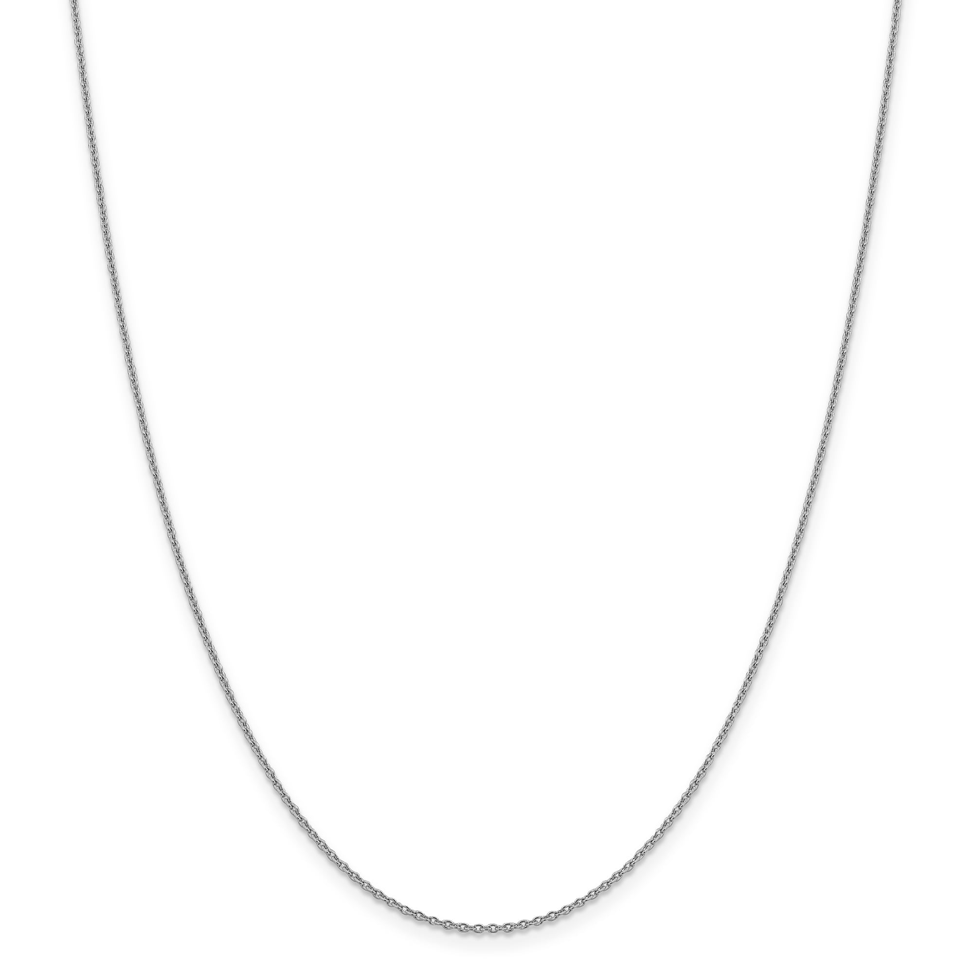14K White Gold 18 Inch 1.4Mm Forzantine Cable With Lobster Clasp Chain
