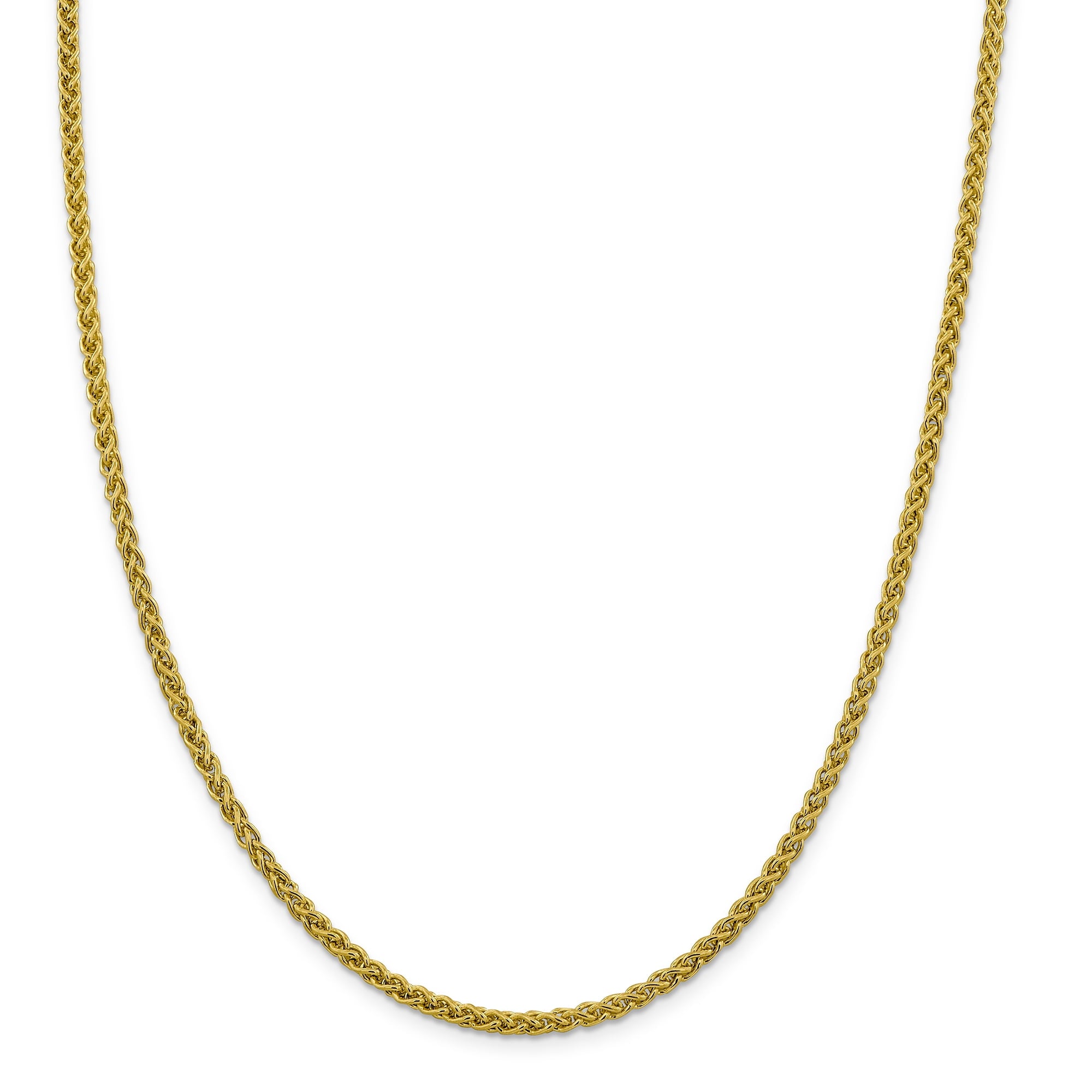 14K 20 Inch 3.45Mm Semi-Solid Wheat With Lobster Clasp Chain