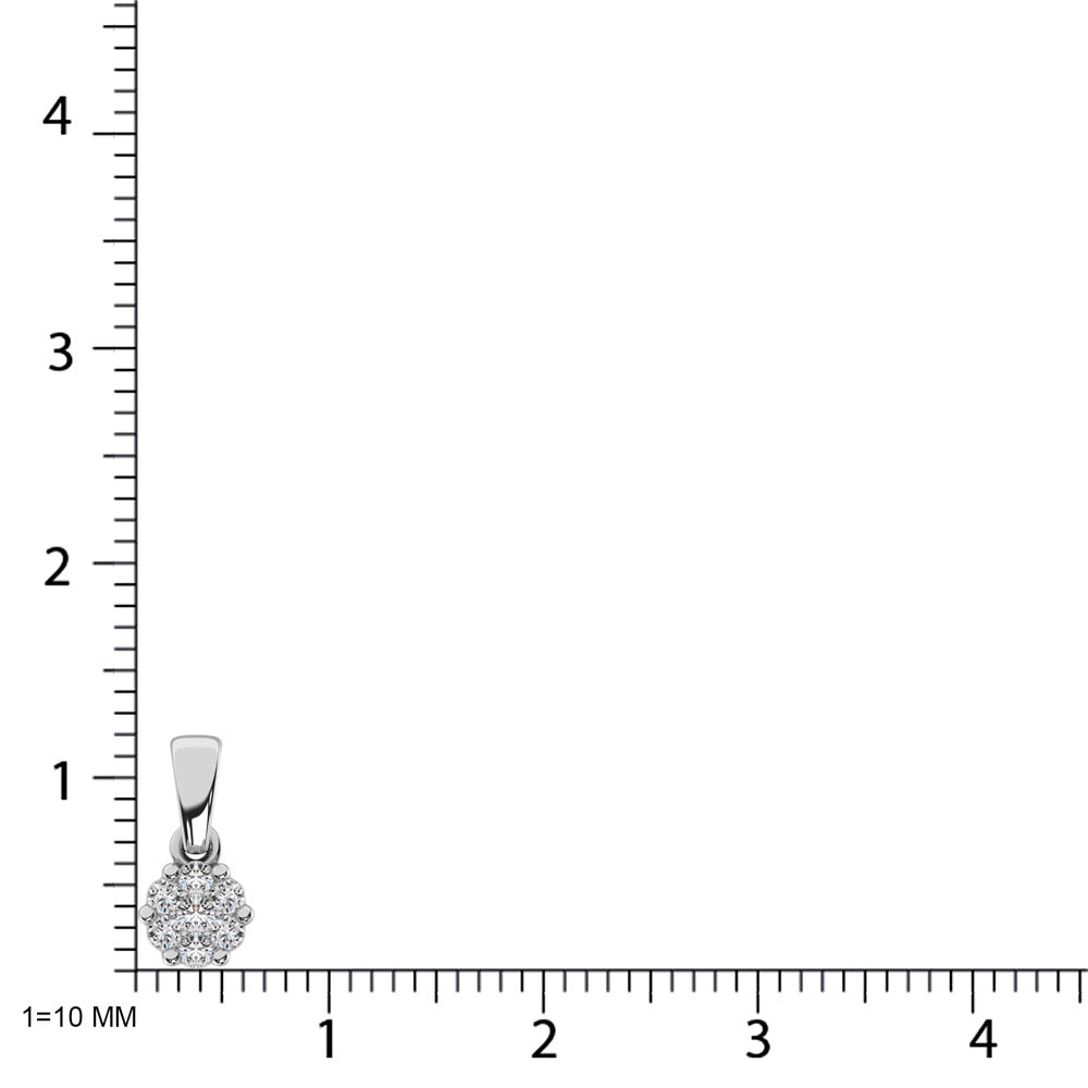 Sterling Silver 1/4 Ct.Tw. Diamond Flower Jewelry Set