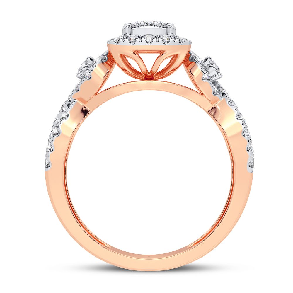 14K Rose Gold Exquisite 0.75Ct Diamond Ring