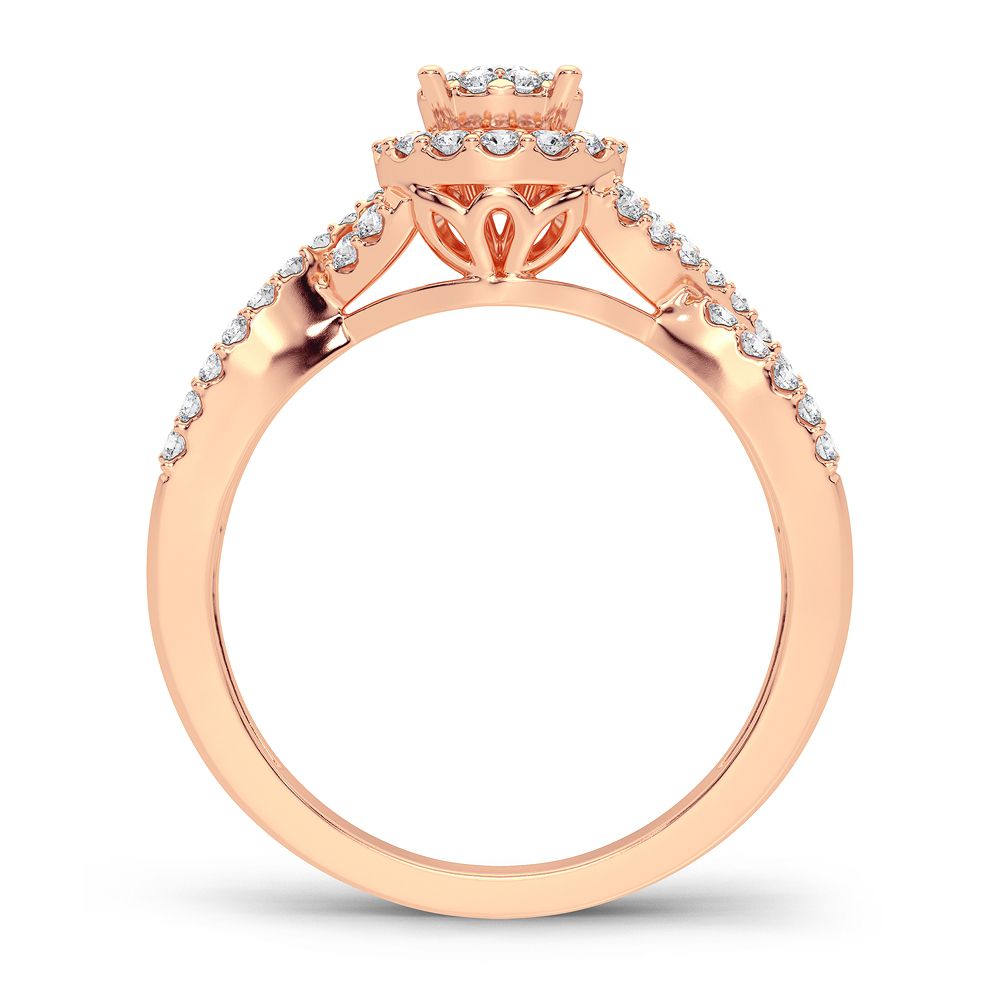 14K Rose Gold Beautiful 0.38Ct Diamond Ring