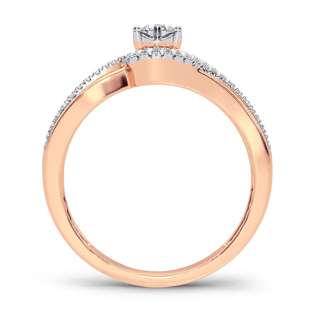 14K White Gold Elegant 0.20Ct Diamond Ring