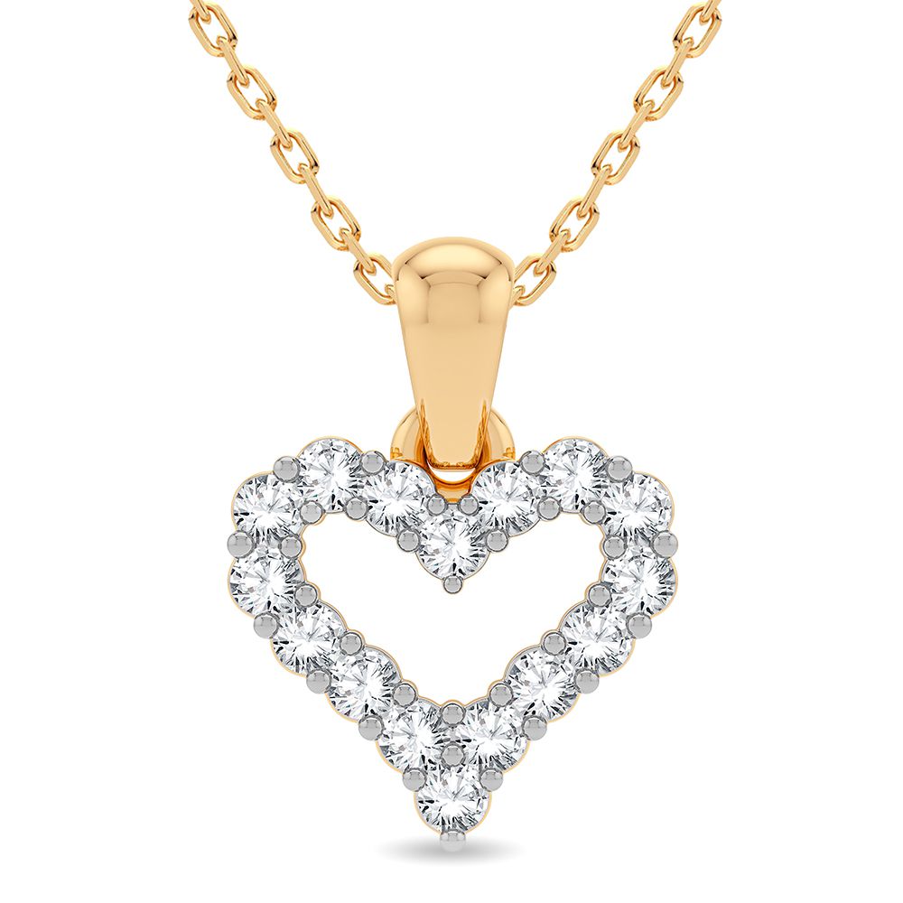 14K Yellow Gold Exquisite 0.25Ct Diamond Pendant