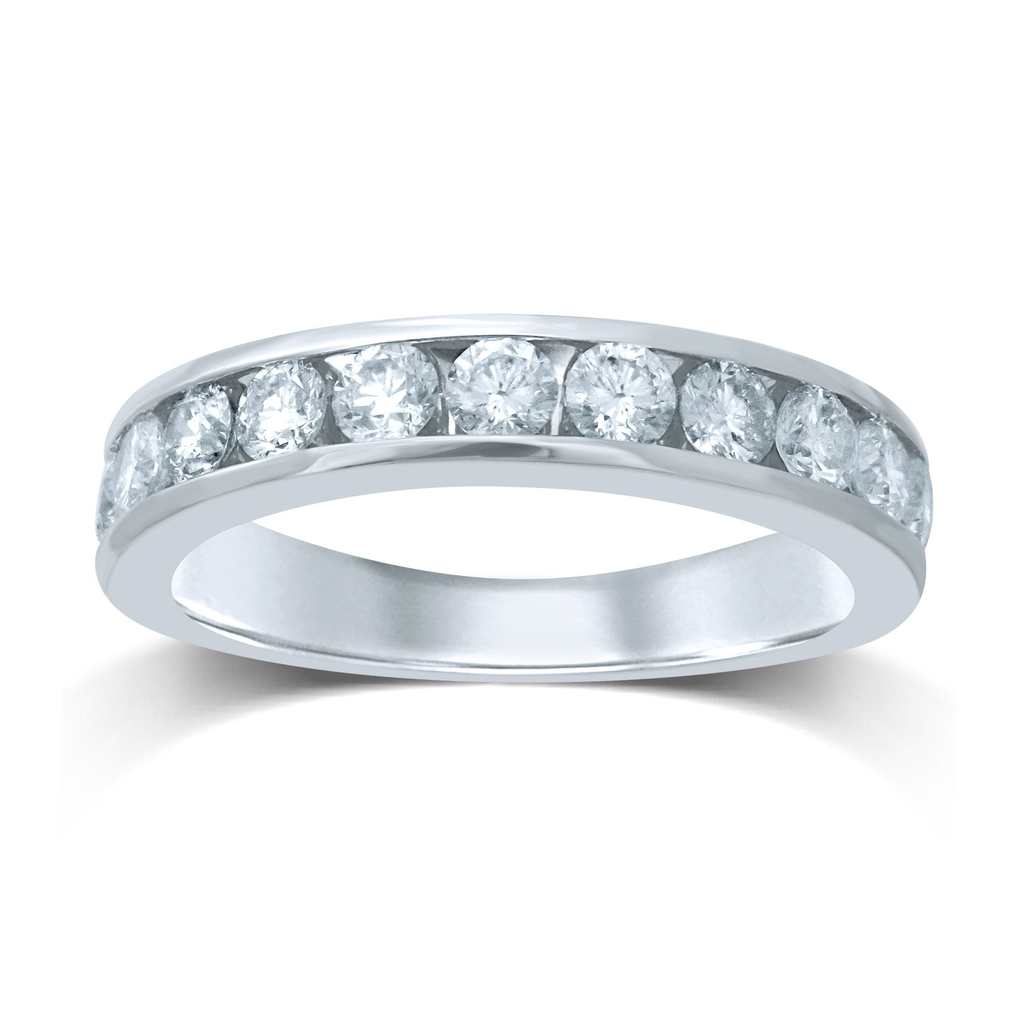 14K White Gold Beautiful 0.16Ct Diamond Ladies Band (11 Diamond Stones)