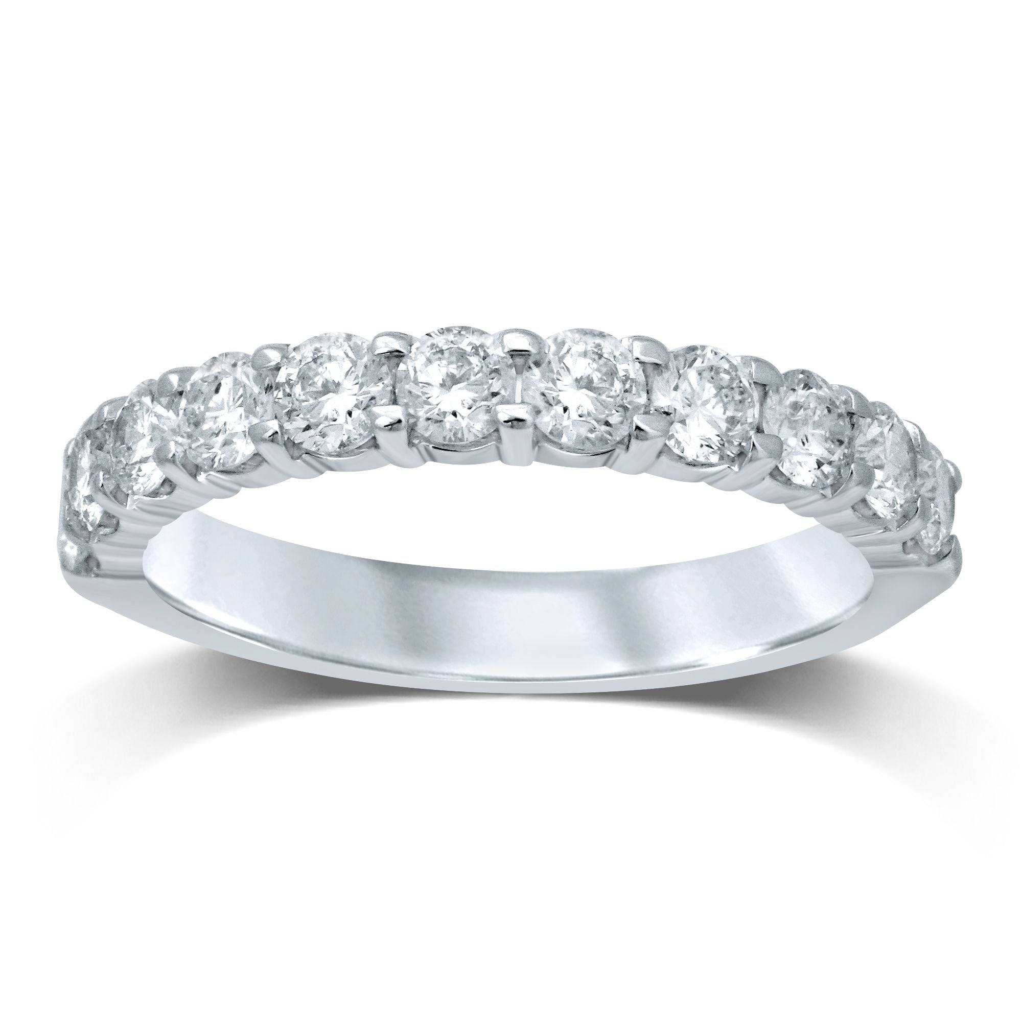 14K White Gold Dazzling 0.16Ct Diamond Ladies Band (11 Diamond Stones)
