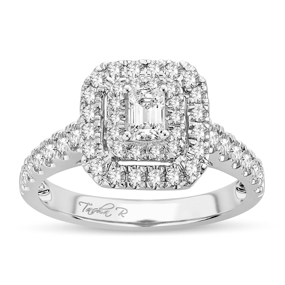 14K White Gold Elegant 1.00Ct Engagement Ring