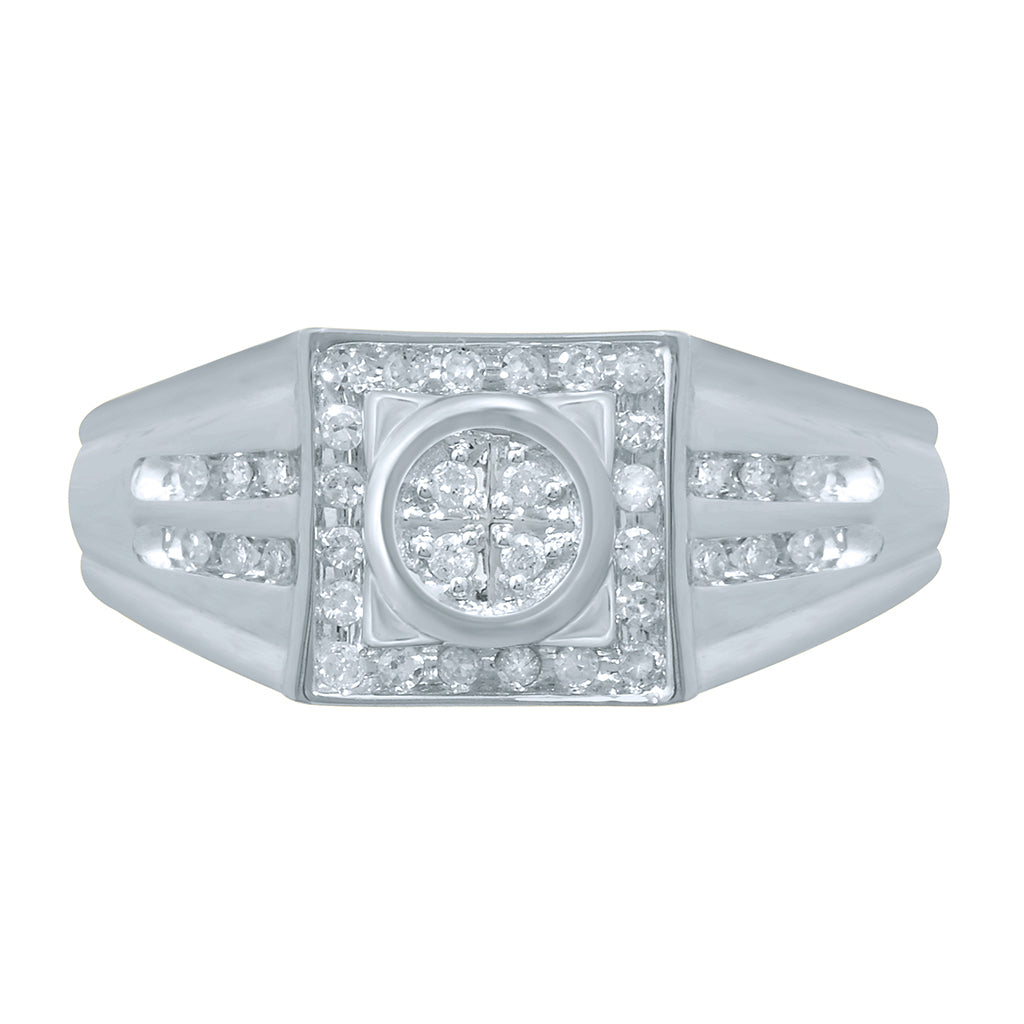 10K White 0.23-0.25Ct D-Mens Ring