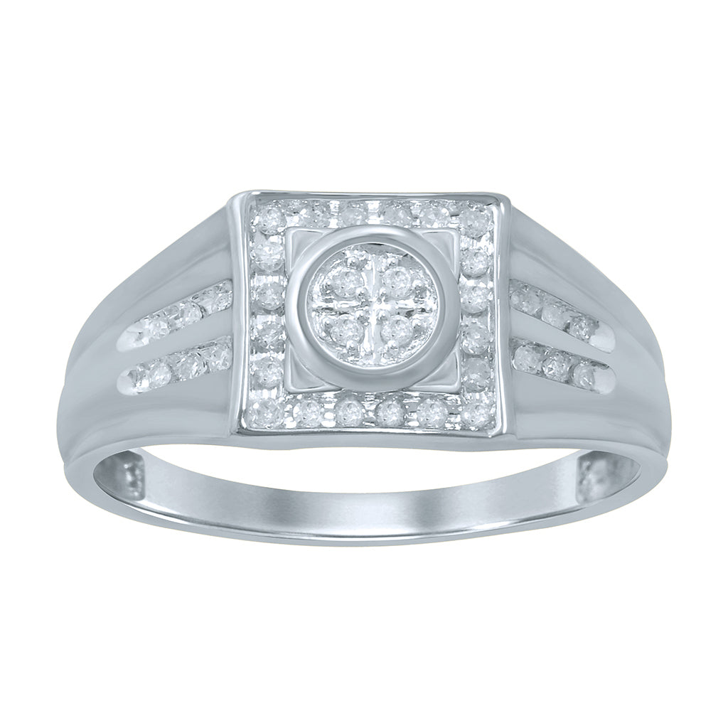 10K White 0.23-0.25Ct D-Mens Ring