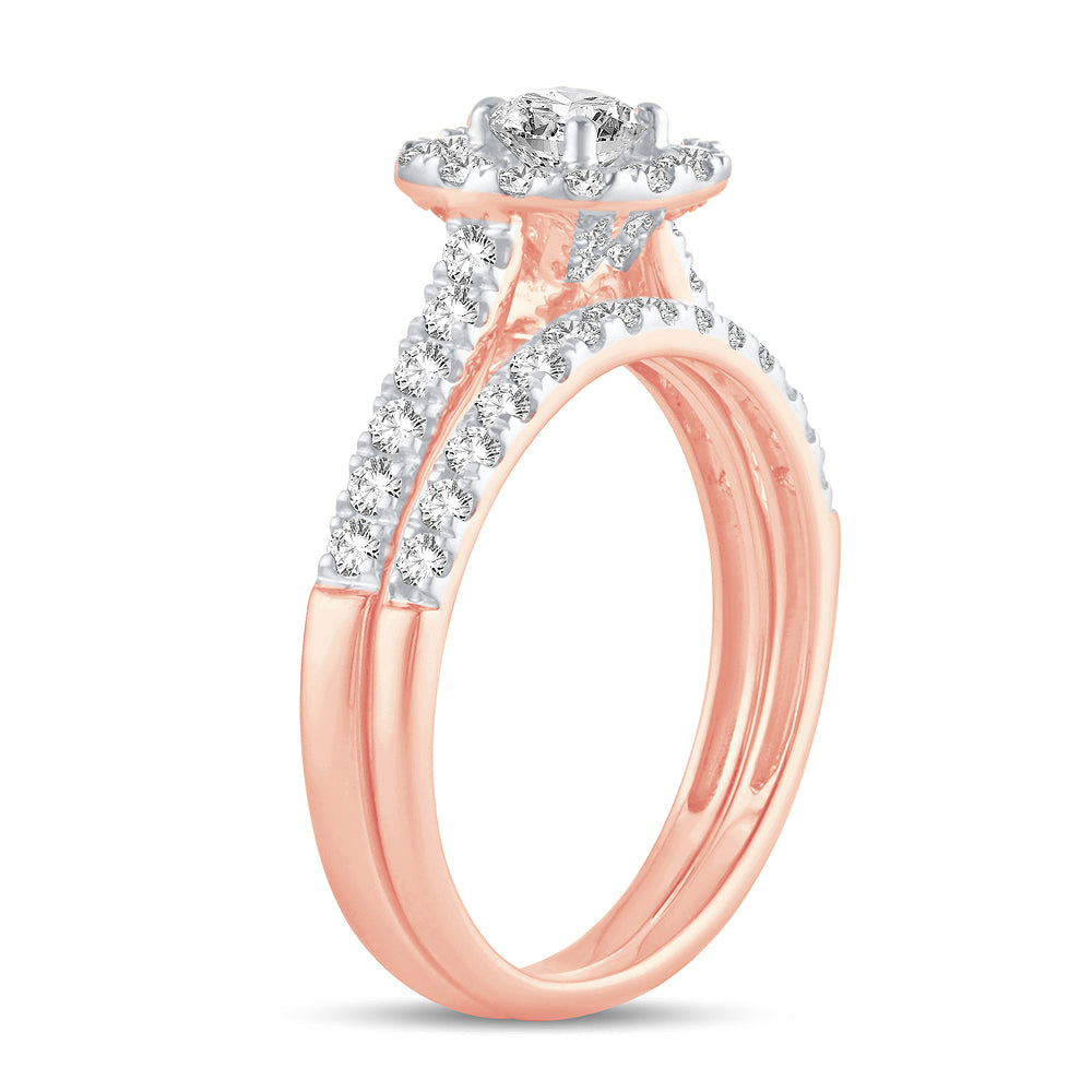 10K Rose Gold Gorgeous 1.00Ct Diamond Bridal Ring