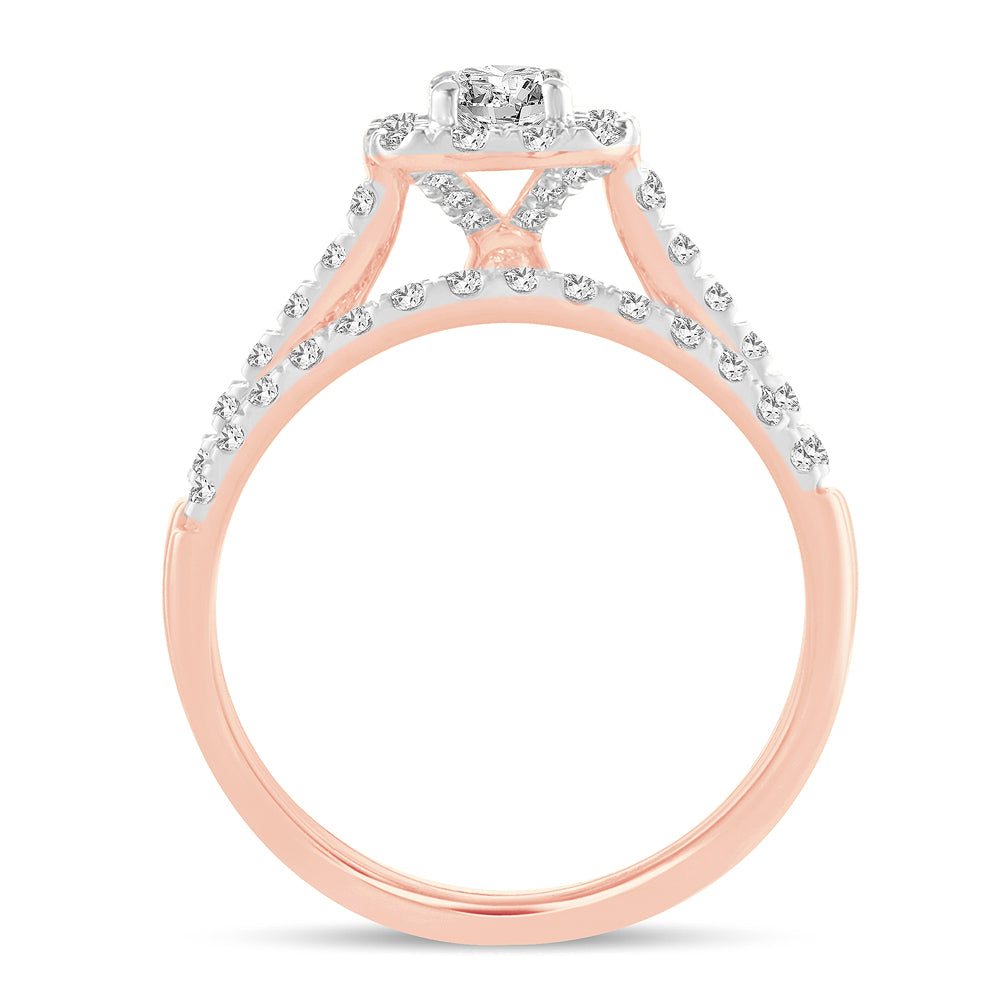 10K Rose Gold Gorgeous 1.00Ct Diamond Bridal Ring