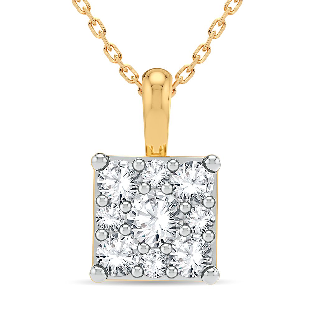 14K Yellow Gold Dazzling 0.23Ct Diamond Pendant