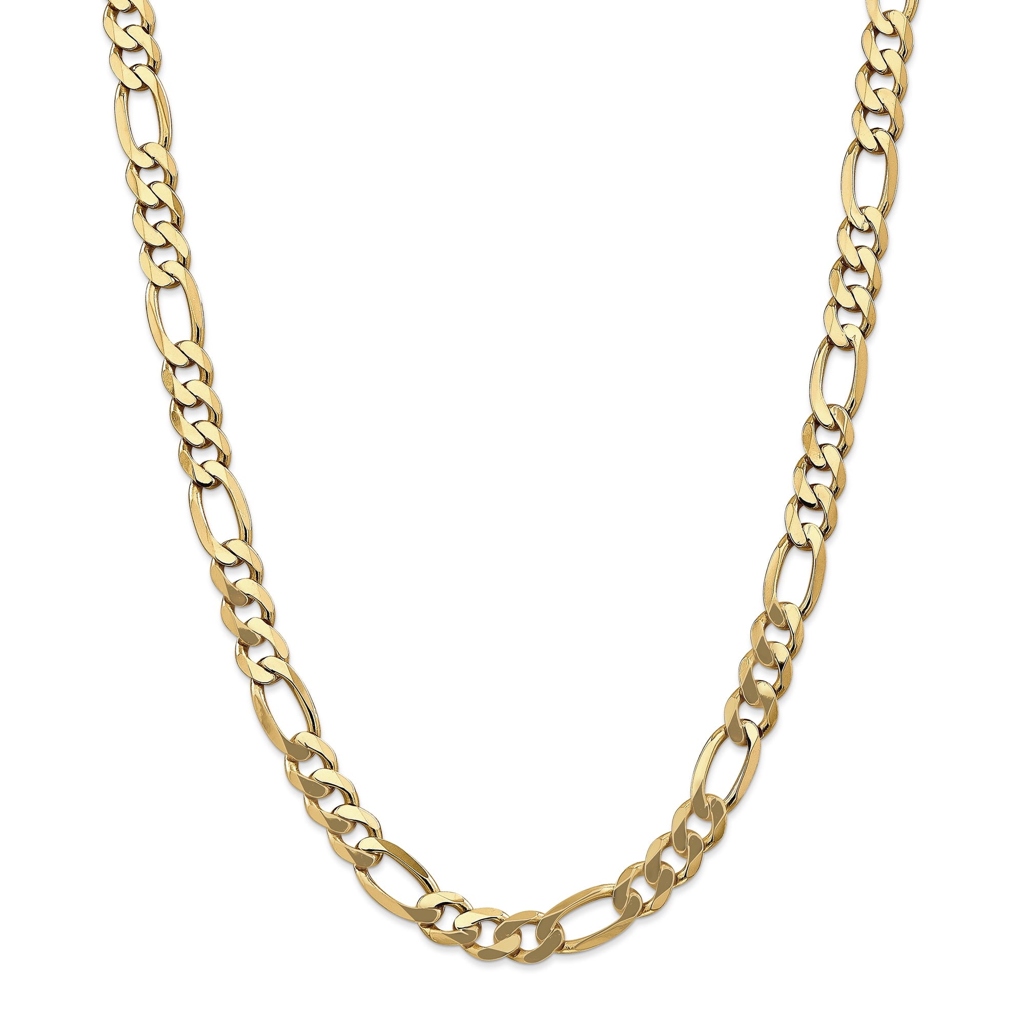 14K 26 Inch 8.75Mm Flat Figaro With Lobster Clasp Chain