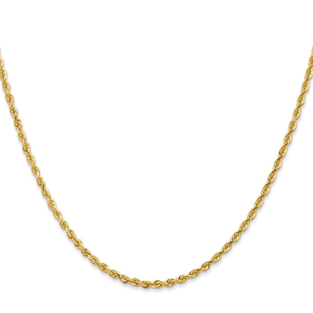 14K 10 Inch 2.25Mm Diamond-Cut Quadruple Rope Lobster Clasp Anklet