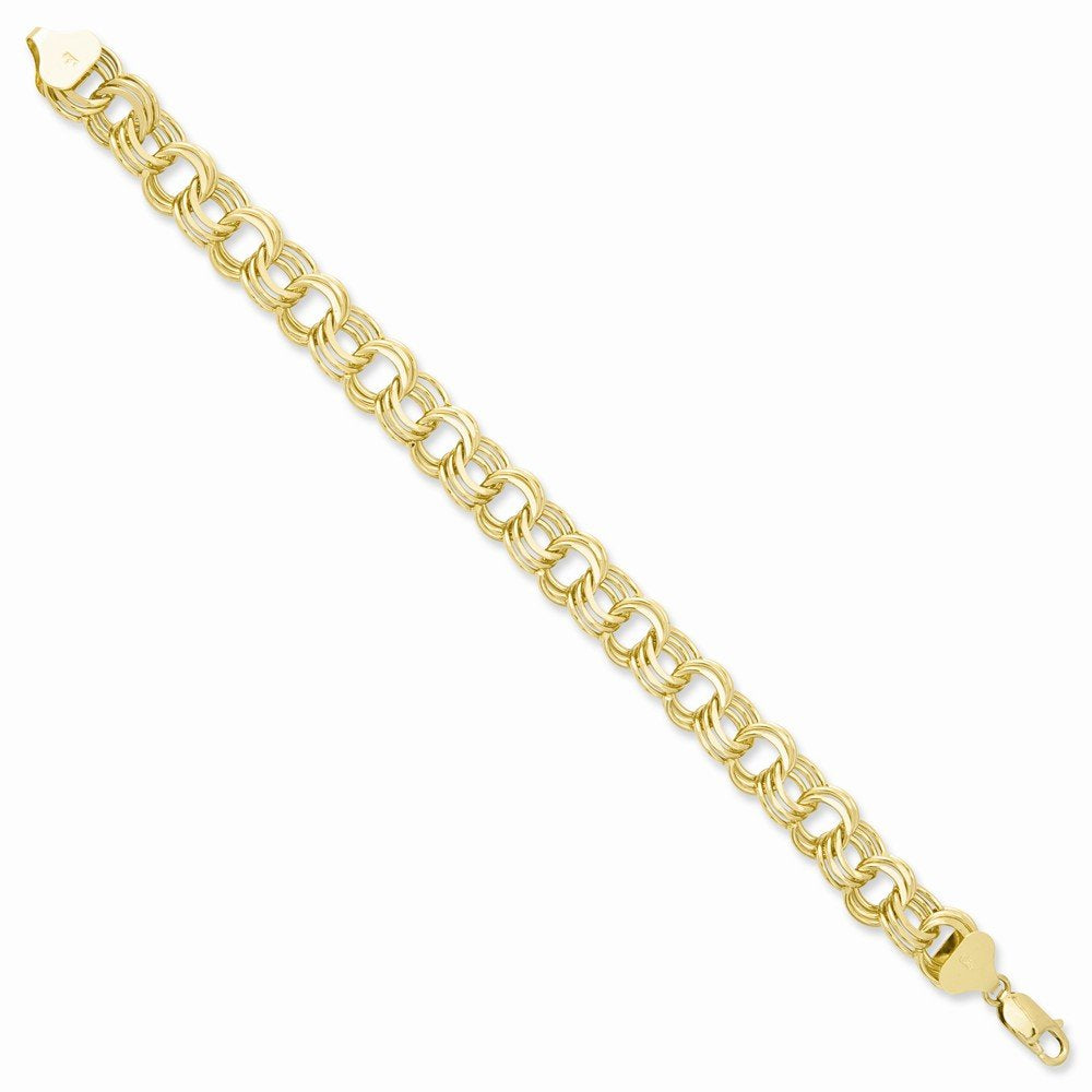 14K Triple Link Charm Bracelet